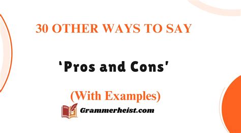 646.con|another way to say pros and cons.